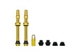 Muc-Off Tubeless Valves V2, Gold 60mm - Tubeless Valve Stems with Valve Core Removal Tool for Tubeless Tires - Includes Presta Valve Stem Caps