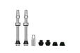 Muc-Off Tubeless Valves V2, Silver 44mm - Tubeless Valve Stems with Valve Core Removal Tool for Tubeless Tires - Includes Presta Valve Stem Caps