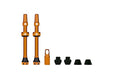 Muc-Off Tubeless Valves V2, Orange 44mm - Tubeless Valve Stems with Valve Core Removal Tool for Tubeless Tires - Includes Presta Valve Stem Caps