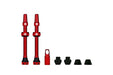 Muc-Off Tubeless Valves V2, Red 44mm - Tubeless Valve Stems with Valve Core Removal Tool for Tubeless Tires - Includes Presta Valve Stem Caps