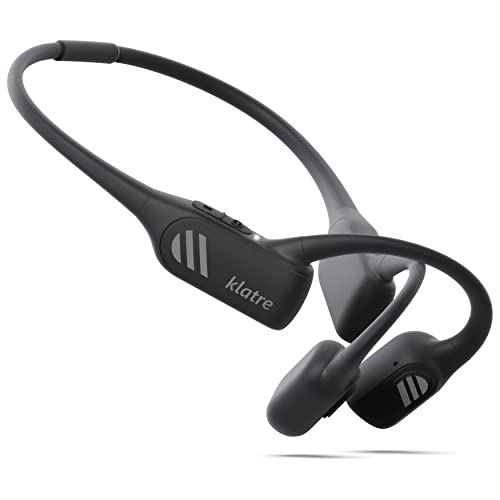 klatre Bone Conduction Headphones【2023 Version】, LS1 Open-Ear Headphones Bluetooth 5.2 Wireless for Cycling/Workout/Running, Deep Bass, Water Resistant Headset with Dual Mics - Rock