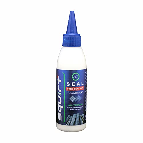 Squirt Bike Tire Sealant w/BeadBlock Technology (5 Oz) – Tube/Tubeless Tire Leak Sealant – Sealing Solution for 6mm Punctures – Ready-to-Use Tire Sealer – Planet-Friendly Bike Tools & Maintenance Aid