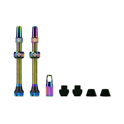 MUC-OFF PRESTA VALVE STEM 80mm IRIDESCENT PAIR V2