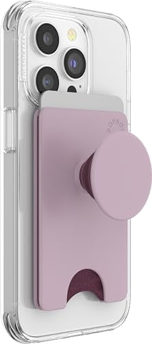 PopSockets Phone Wallet with Expanding Phone Grip, Phone Card Holder, Solid PopWallet - Blush Pink