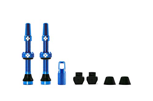 Muc Off 1056 Blue Tubeless Presta Valves, 44mm - Premium No Leak Bicycle Valves with Integrated Valve Core Removal Tool