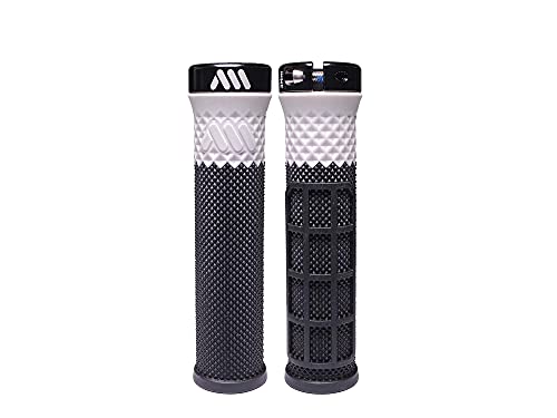 All Mountain Style Cero Grips - Bike Handlebar Grips Support Lock On Dual Pattern and Dual Density - Non Slip Hand Grip Comfortable and Ergonomic Under 3.52 oz (Black/White)