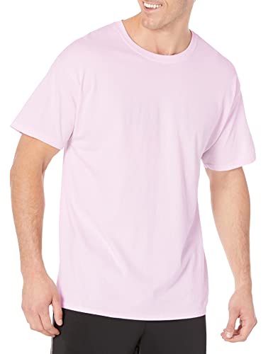 Hanes Men's Essentials Short Sleeve T-shirt Value Pack (4-pack),pale pink,Medium