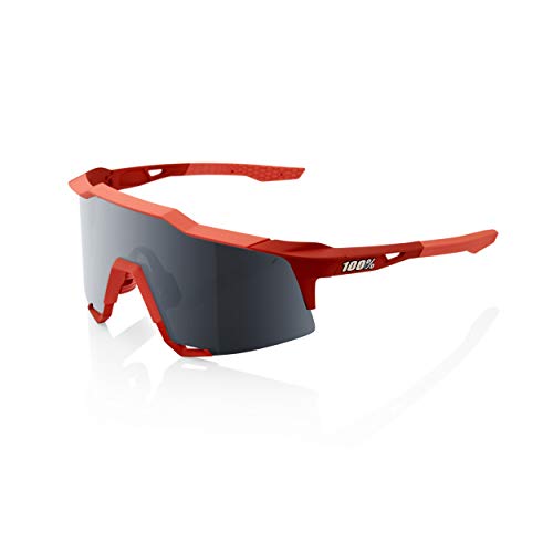 100% SPEEDCRAFT Sport Performance Cycling Sunglasses SOFT TACT CORAL - Black Mirror