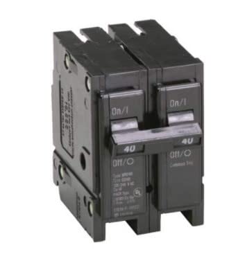 EATON BR240 Type BR Circuit Breaker, 120/240 VAC, 40 A, 10 kA, 2 Poles, Common/Thermal Magnetic Trip