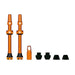 Muc-Off - Tubeless V2 Valve Kit - Pair of 2 Valves Lightweight, Strong, Waterproof and Easy to Inflate - 7075 Aircraft Aluminium - with 3 Insert Kits - Orange, 80 mm