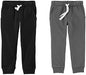 Carter's Toddler Boys 2 Pack French Terry Active Jogger Pants (3T, Black and Dark Gray)