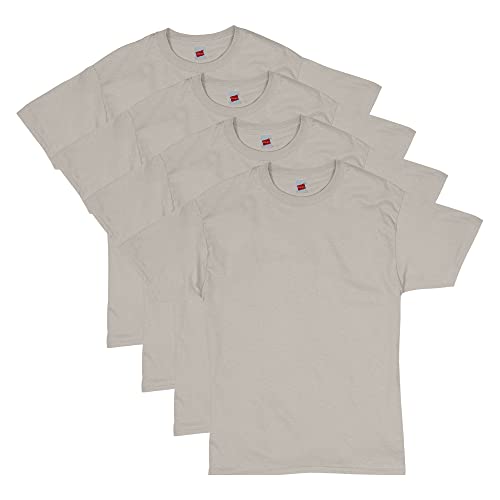 Hanes Men's Essentials Short Sleeve T-shirt Value Pack (4-pack),sand,Medium