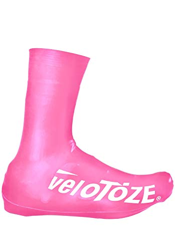 VeloToze Tall Shoe Cover 2.0 - Covers Road Cycling Shoes - Water-Proof, Windproof Overshoes for Bike Rides in Spring, Fall, Winter Rainy, Cold Weather - Bright Colors Make Road Biking Trips Safer