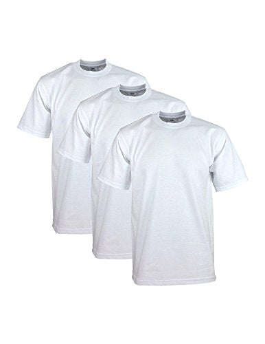 Pro Club Men's 3-Pack Heavyweight Cotton Short Sleeve Crew Neck T-Shirt, White, 2X-Large