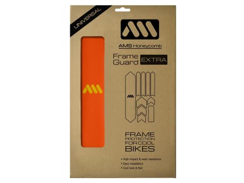 All Mountain Style AMSFG2BLWH Honeycomb High Impact Frame Guard Extra - Protects Your Bike from Scratches and dings, Orange/Yellow, X-Large