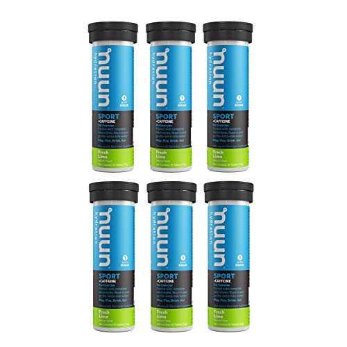 Nuun Energy: Fresh Lime Electrolyte +Caffeine Drink Tablets (6 Tubes of 10 Tabs)6