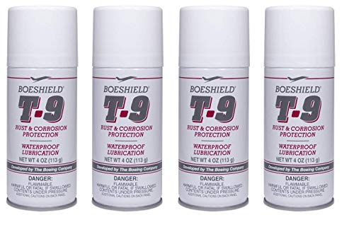 BOESHIELD T-9 Rust & Corrosion Protection/Inhibitor and Waterproof Lubrication, 4 oz aerosol (4-Pack)