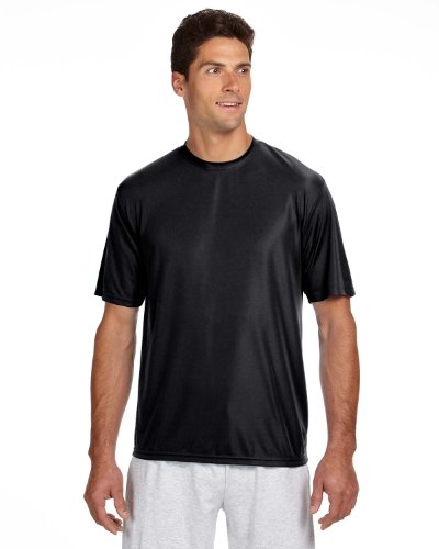 A4 Men's Cooling Performance Crew Short Sleeve T-Shirt, Black, Medium