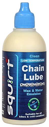 Squirt Chain Lube for Bikes (4 Oz) – Low-Temperature Bike Lube for All Bike Chains – All-Weather Dry Chain Lube – Bike Lubricant to Reduce Noise & Chainsuck – Bike Tools & Maintenance Aid