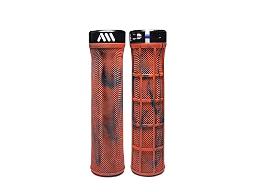 All Mountain Style AMS Berm Grips - Lock-on Tapered Diameter, Comfortable Grips, Red Camo,Universal