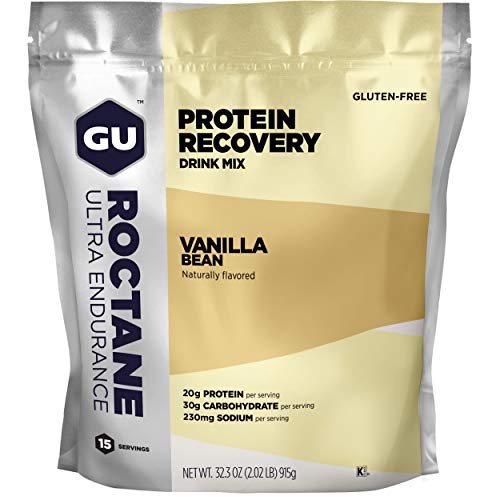 GU Energy Roctane Ultra Endurance Protein Recovery Drink Mix, 15-Serving Pouch, Vanilla Bean