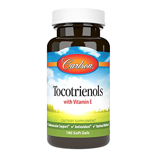 Carlson - Tocotrienols, 40 mg, with Natural-Source Vitamin E, Gamma, Alpha, Delta, Beta, Sustainably Sourced, 180 Softgels