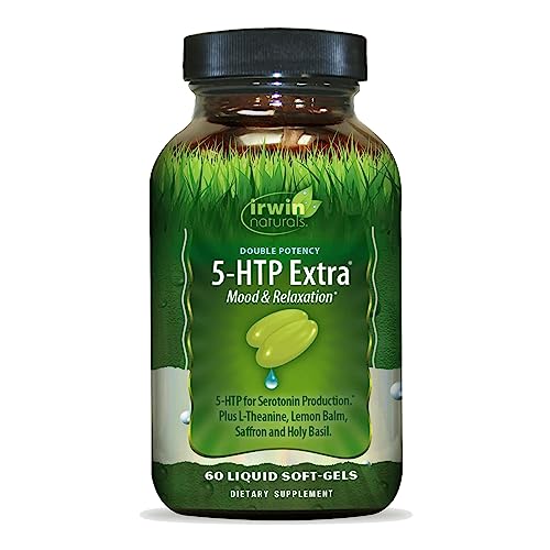 Irwin Naturals Double Potency 5-HTP Extra - 60 Liquid Soft-Gels - For Relaxation & Serotonin Production - 30 Servings