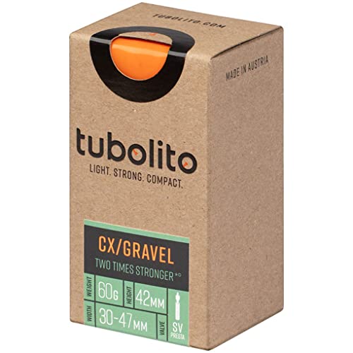 Tubolito Tubo cx/Gravel 700 x 30-47mm, 42mm Presta Valve, Orange