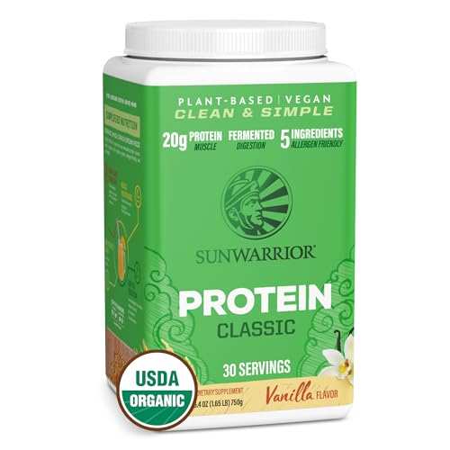 Brown Rice Protein Powder with Bcaa & Amino Acids Raw Rice Protein Shake Gluten Free Low Carb Dairy Free | Plant Based Classic Sprouted Brown Rice Protein Powder Vanilla 750g by Sunwarrior