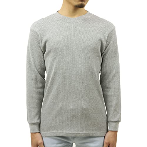 Pro Club Men's Heavyweight Cotton Long Sleeve Thermal Top, X-Large, Heather Gray