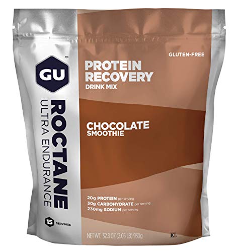 GU Energy Roctane Ultra Endurance Protein Recovery Drink Mix, 15-Serving Pouch, Chocolate Smoothie