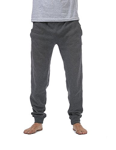 Pro Club Men's Jogger Fleece Long Pants, Charcoal, Large