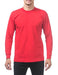 Pro Club Men's Heavyweight Cotton Long Sleeve Crew Neck T-Shirt, X-Large, Red