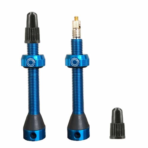 Tubolight Presta Tubeless Valve Stems 50mm | Blue Tubeless Presta Valve Stem for Bicycles and Motorcycles Brass with 4-Hole Design | Durable Aluminum Alloy Construction