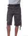 Pro Club Men's Cotton Twill Cargo Shorts with Belt, 38", Black (Camo)