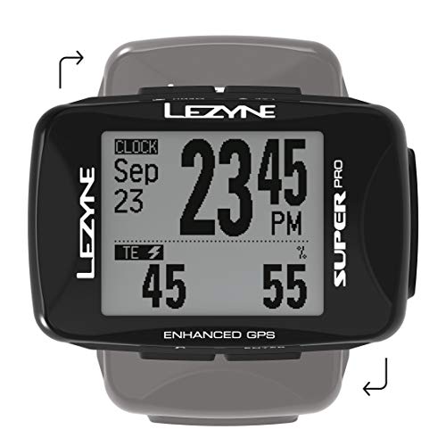 LEZYNE Super Pro Performance GPS Bicycle Computer, 28H Runtime, USB Rechargeable, ANT+ & Bluetooth Smart, Mountain & Road Bikes