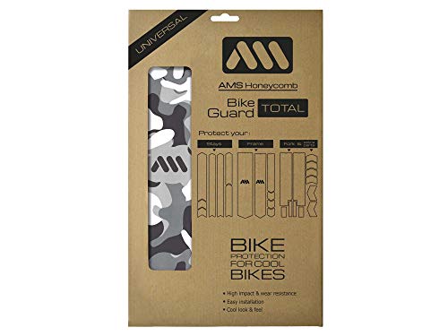 All Mountain Style Honeycomb High Impact Frame Guard Total - Protects Your Bike from Scratches and dings, Clear/Camo