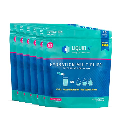 Liquid I.V. Hydration Multiplier - Passion Fruit - Hydration Powder Packets | Electrolyte Drink Mix | Easy Open Single-Serving Stick | Non-GMO | 96 Sticks