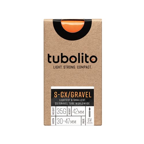 Tubolito S-Tubo CX/Gravel 700 x 30-47mm, 42mm Presta Valve,Orange