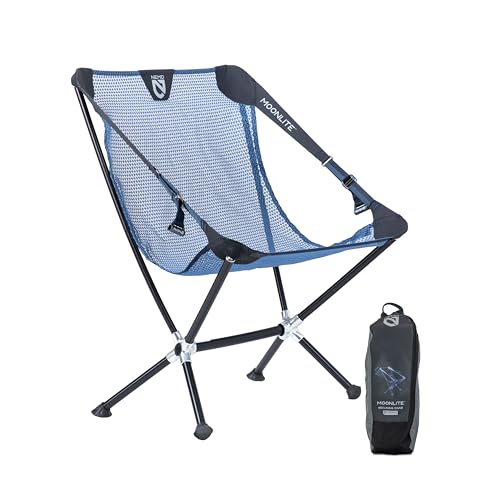 NEMO Moonlite Reclining Camp Chair | Portable Backpacking and Camping Chair with Adjustable and Foldable Options, Blue Horizon