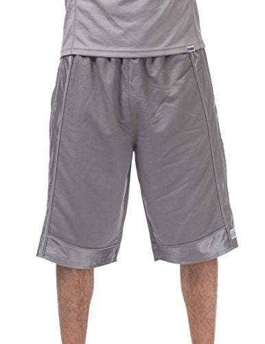 Pro Club Men's Heavyweight Mesh Basketball Shorts, Gray, X-Large