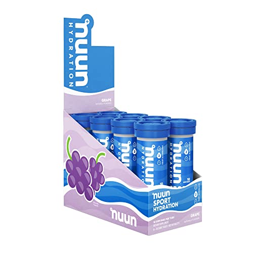 Nuun Sport Electrolyte Tablets for Proactive Hydration, Grape, 8 Pack (80 Servings)