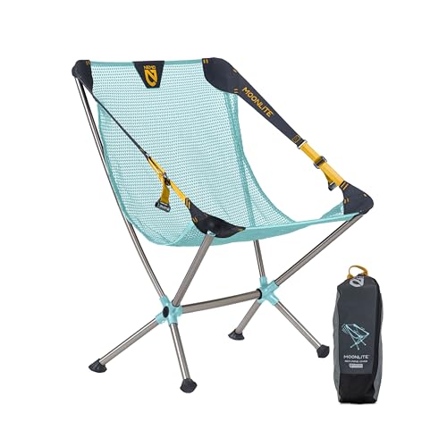 NEMO Moonlite Reclining Camp Chair | Portable Backpacking and Camping Chair with Adjustable and Foldable Options, Hazy Aqua