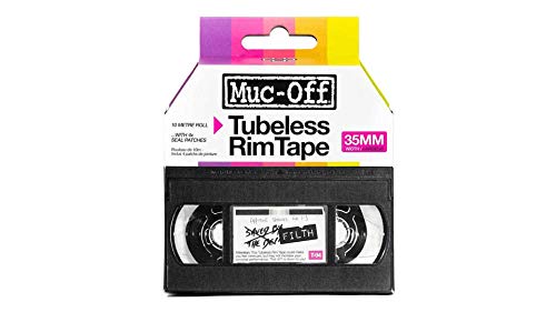 Muc-Off Tubeless Rim Tape, 35mm - Adhesive Bike Tire Liner, Tubeless Tape for MTB/Road/Gravel Bikes - Tubeless Kit including 10m Roll of Bike Tape