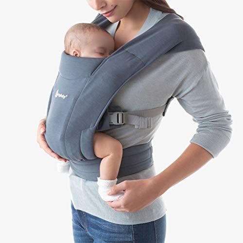 Ergobaby Embrace Cozy Newborn Baby Wrap Carrier (7-25 Pounds), Ponte Knit, Oxford Blue