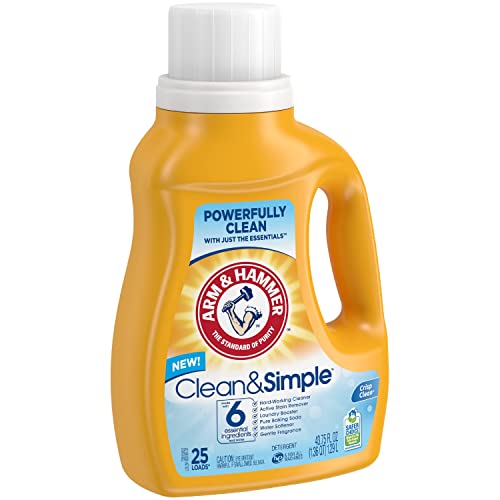 Arm & Hammer Clean & Simple, 25 Loads Liquid Laundry Detergent, 43.75 Fl oz, (packaging may vary)