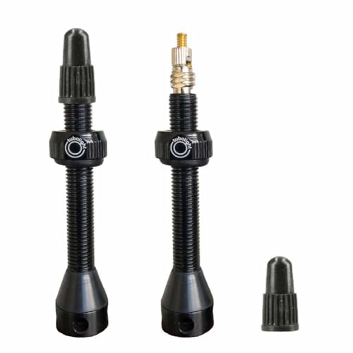 Tubolight Presta Tubeless Valve Stems 50mm | Black Tubeless Presta Valve Stem for Bicycles and Motorcycles Brass with 4-Hole Design | Durable Aluminum Alloy Construction