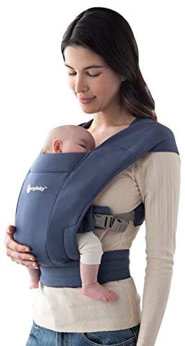 Ergobaby Embrace Cozy Newborn Essentials Baby Carrier Wrap (7-25 Pounds), Ponte Knit, Soft Navy