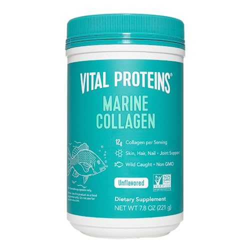 Vital Proteins Marine Collagen Peptides Powder Supplement for Skin Hair Nail Joint - Hydrolyzed Collagen - 12g per Serving - 7.8 oz Canister