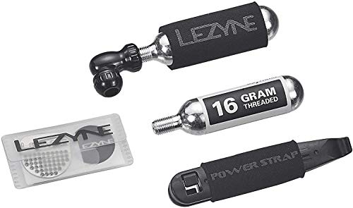 Lezyne CO2 Repair Kit for Road, Gravel, Mountain Bikes, Threaded 16g Cartridges, CO2 Inflator, Flat Kit